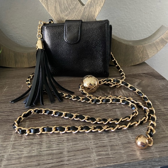 🖤⚜️ Chanel Pearl Crush Mini Wallet Chain Crossbody Style 🖤⚜️ - Picture 4 of 11